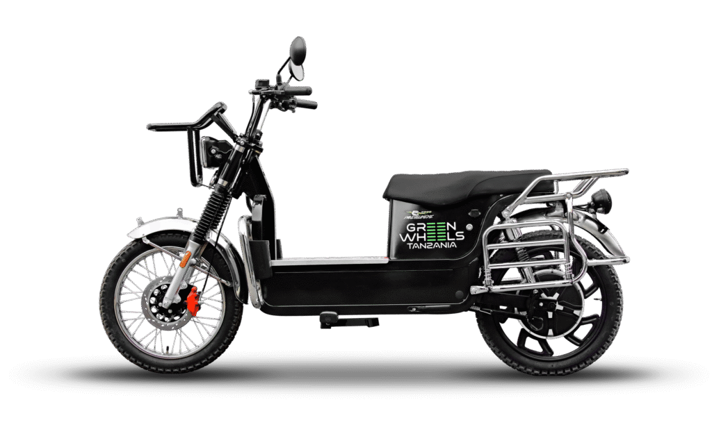 Panda Umeme 2000 electric motorcycle, side view