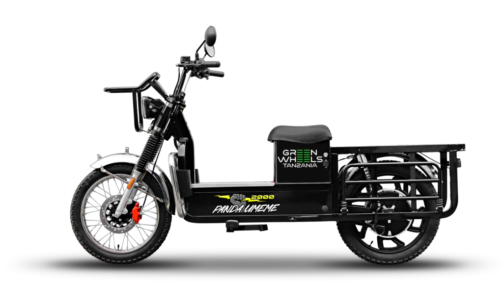 Panda Umeme 2000 Cargo electric motorcycle with rear carrier