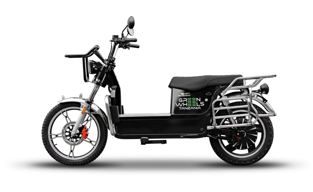Panda Umeme 3000 electric motorcycle, side view